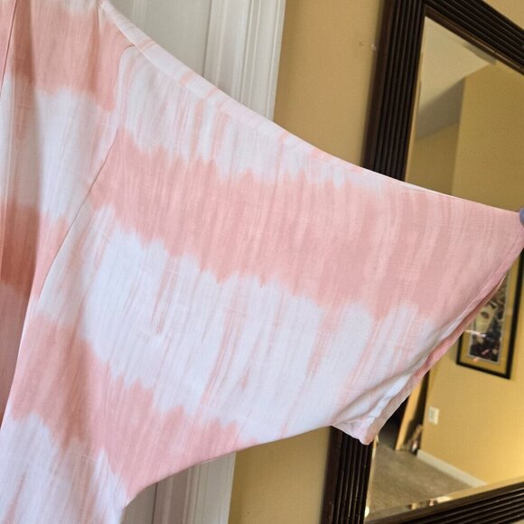 Lane Bryant Tie Dye Pink & White Open Front Kimono Top Plus Size 18/20 - Picture 6 of 12